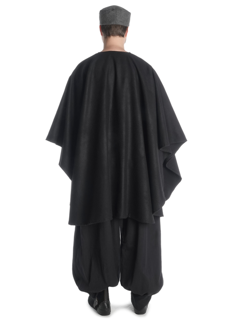 Mittelalter Umhang Amire in Schwarz Rückansicht