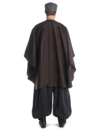 Mittelalter Umhang Amire in Braun Rückansicht