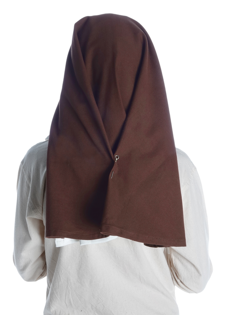 Mittelalter Velan Hildegard in Beige-Braun Rückansicht