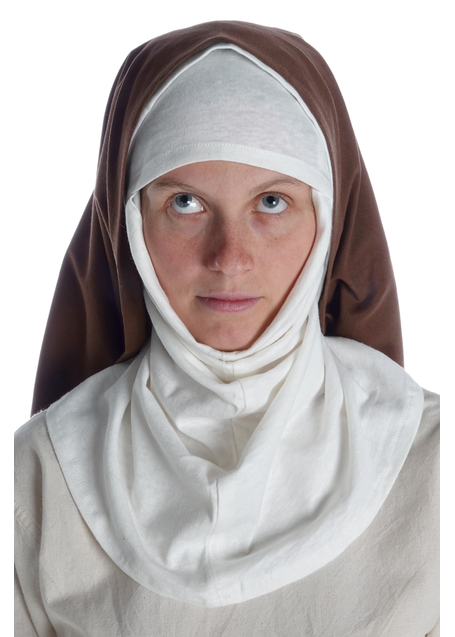 Mittelalter Velan Hildegard in Beige-Braun Frontansicht 2