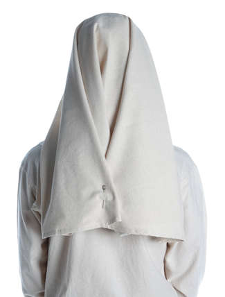 Mittelalter Velan Hildegard in Beige Rückansicht 2