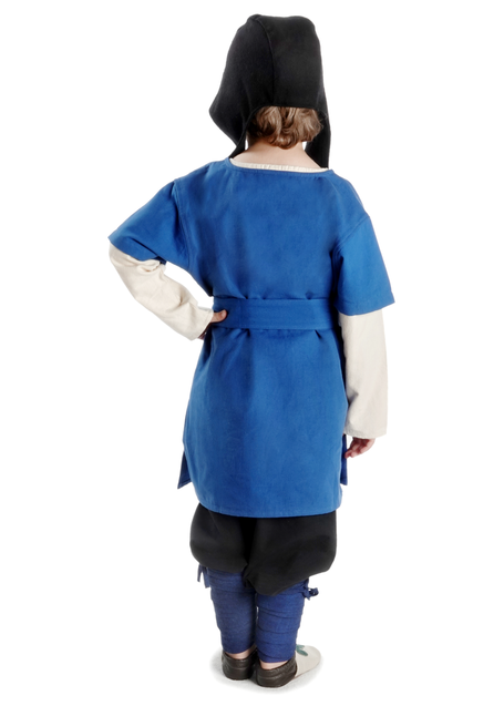 Mittelalter Kinderwadenwickel Boer in Blau Rückansicht 2
