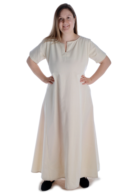 Mittelalter Kleid Hrist in Beige Frontansicht