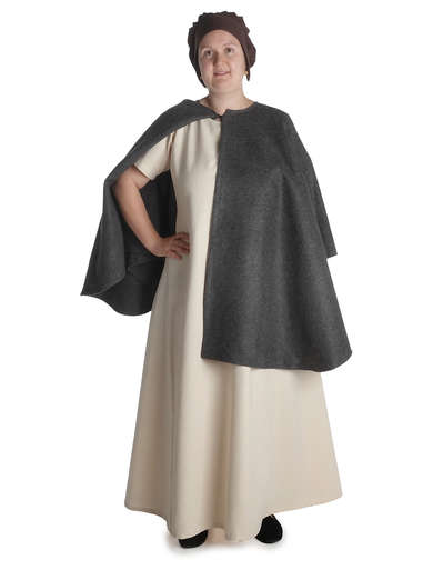 Mittelalter Kleid Hrist in Beige Frontansicht 2