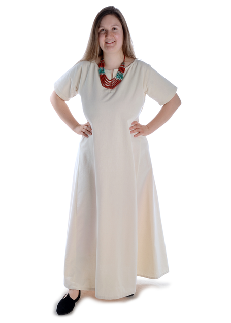 Mittelalter Kleid Hrist in Beige Frontansicht 2