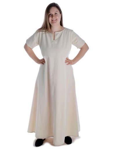 Mittelalter Kleid Hrist in Beige Frontansicht 3