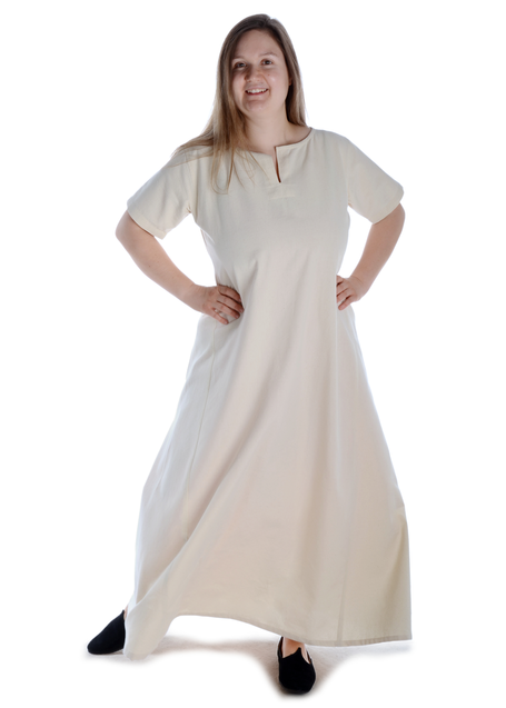 Mittelalter Kleid Hrist in Beige Frontansicht 3