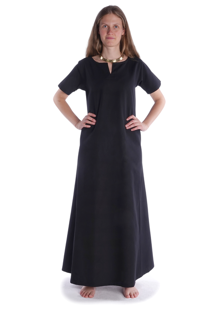Mittelalter Kleid Hrist in Schwarz Frontansicht