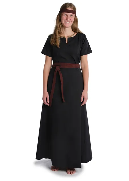 Mittelalter Kleid Hrist in Schwarz Frontansicht 10