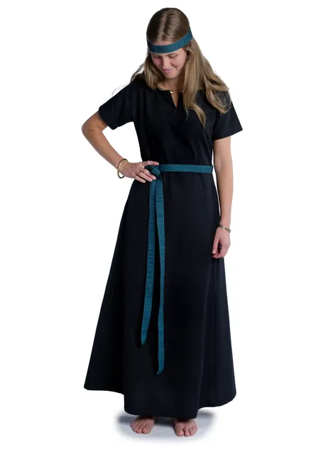 Mittelalter Kleid Hrist in Schwarz Frontansicht 8