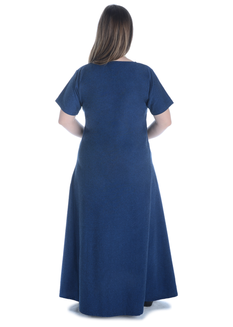 Mittelalter Kleid Hrist in Blau Rückansicht