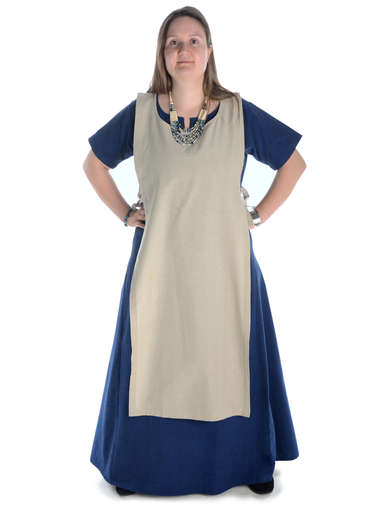 Mittelalter Kleid Hrist in Blau Frontansicht 2