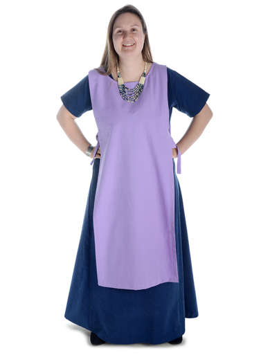 Mittelalter Kleid Hrist in Blau Frontansicht 3