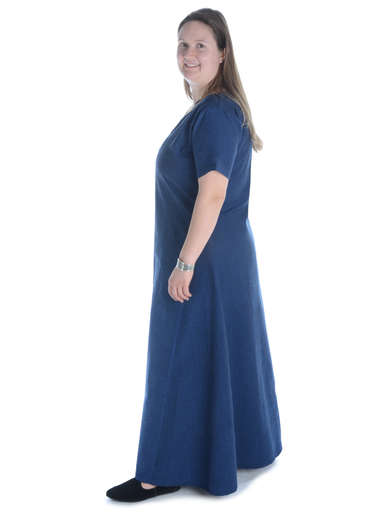 Mittelalter Kleid Hrist in Blau Seitenansicht