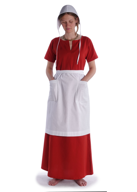 Mittelalter Kleid Hrist in Feuerrot Frontansicht 7