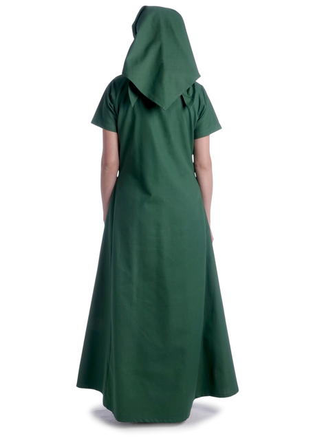Mittelalter Kleid Hrist in Grün Rückansicht
