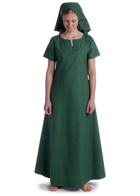 Mittelalter Kleid Hrist in Grün Frontansicht