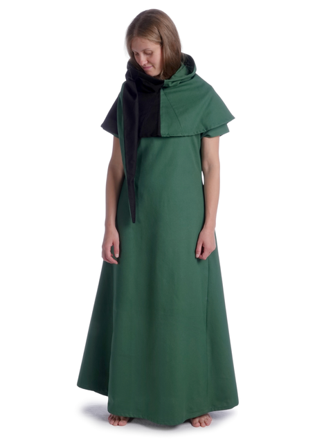 Mittelalter Kleid Hrist in Grün Frontansicht 2