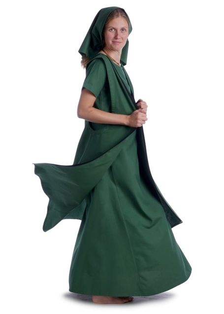 Mittelalter Kleid Hrist in Grün Seitenansicht