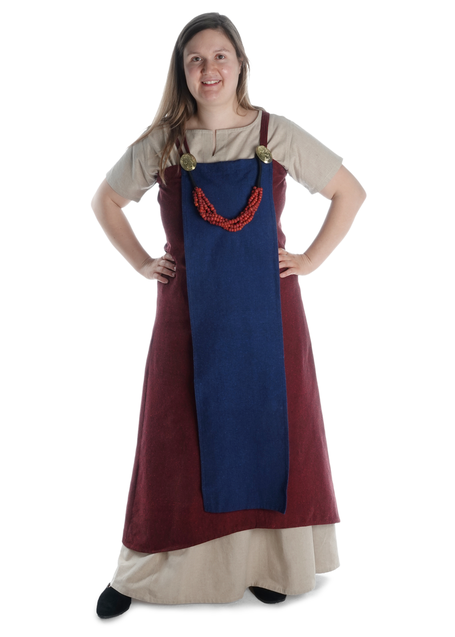 Mittelalter Kleid Hrist in Hanffarben Frontansicht 2