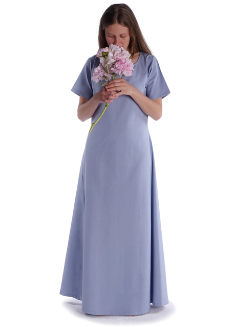 Mittelalter Kleid Hrist in Hellblau Frontansicht 2