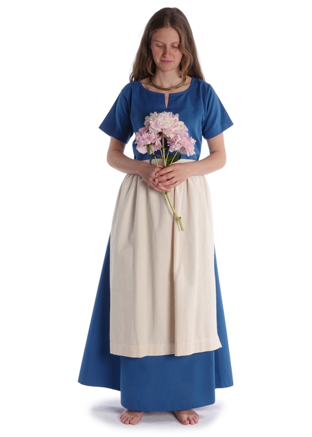 Mittelalter Kleid Hrist in Hellblau Frontansicht 4