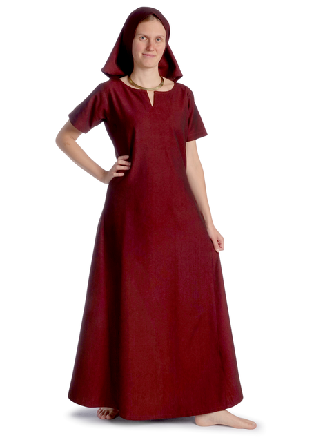 Mittelalter Kleid Hrist in Rot Frontansicht