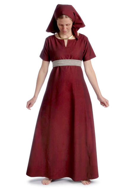 Mittelalter Kleid Hrist in Rot Frontansicht 2