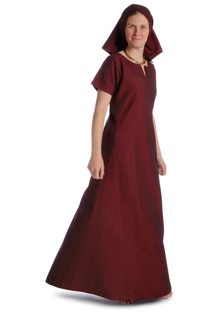 Mittelalter Kleid Hrist in Rot Frontansicht 3