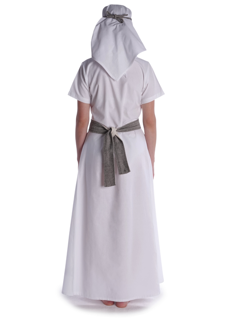 Mittelalter Kleid Hrist in Weiß Rückansicht 2