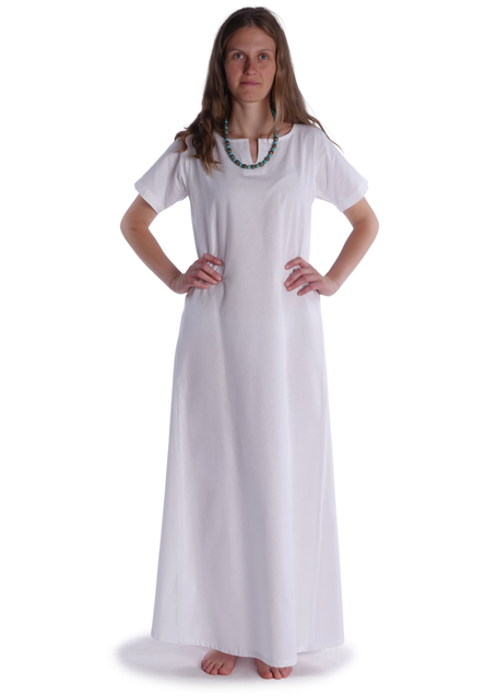 Mittelalter Kleid Hrist in Weiß Frontansicht