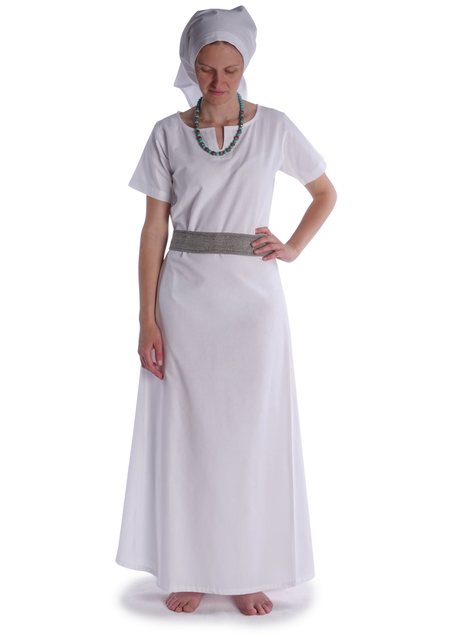 Mittelalter Kleid Hrist in Weiß Frontansicht 2