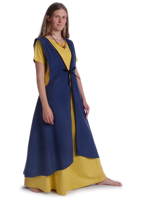 Mittelalter Kleid Hrist in Gelb Frontansicht 5