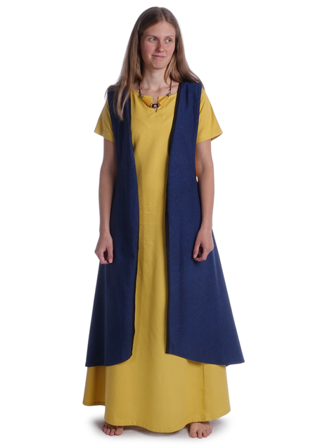 Mittelalter Kleid Hrist in Gelb Frontansicht 6