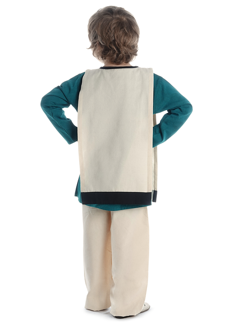 Mittelalter Kinderwaffenrock Liddamus in Beige-Schwarz Rückansicht