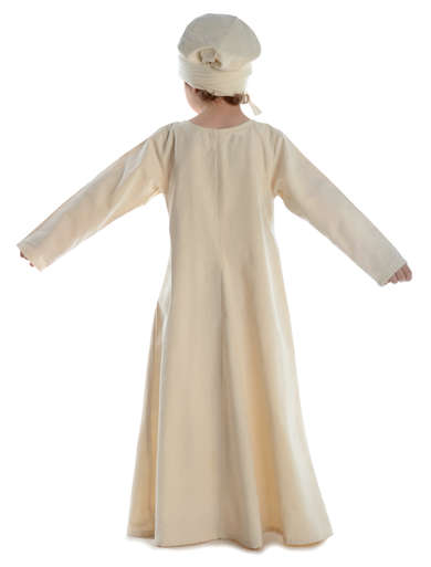 Mittelalter Kinderkleid Geirdriful in Beige RÃ¼ckansicht