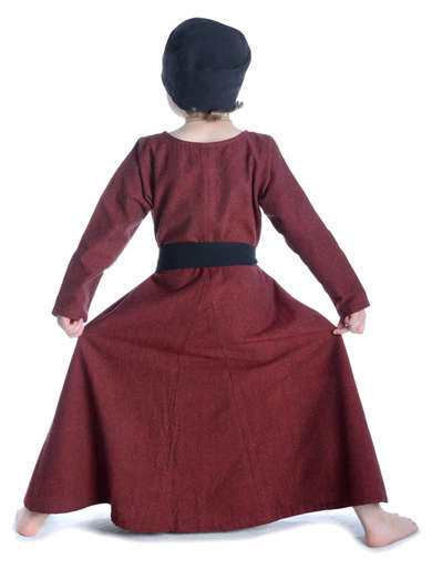 Mittelalter Kinderkleid Geirdriful in Rot RÃ¼ckansicht 3