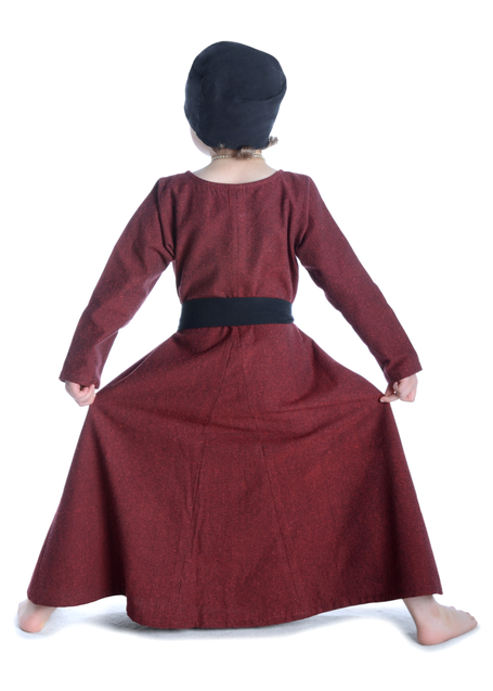 Mittelalter Kinderkleid Geirdriful in Rot Rückansicht 3