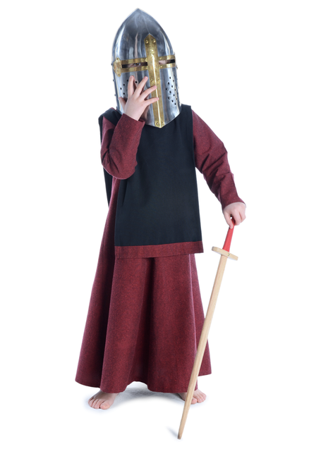 Mittelalter Kinderkleid Geirdriful in Rot Frontansicht 8