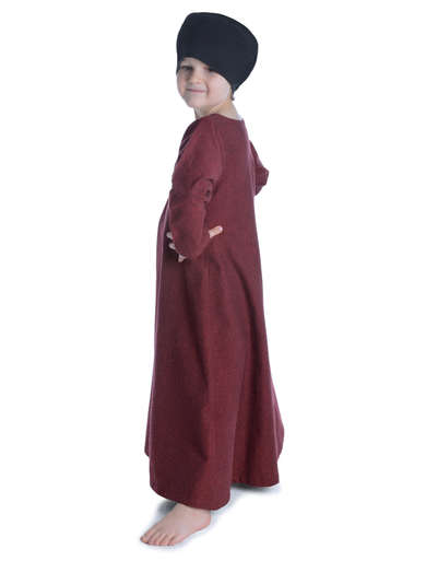 Mittelalter Kinderkleid Geirdriful in Rot Seitenansicht