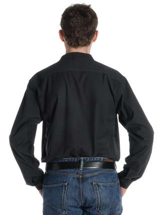 Freizeit Hemd Bran in Schwarz Rückansicht 2