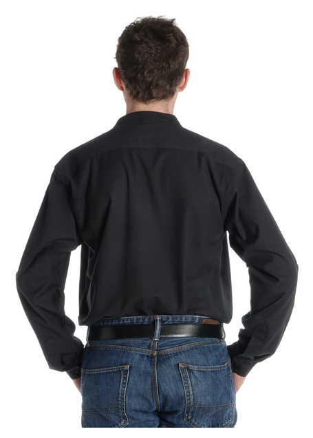 Freizeit Hemd Bran in Schwarz Rückansicht 2