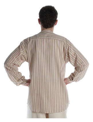 Freizeit Hemd Cradawg in Beige gestreift Rückansicht