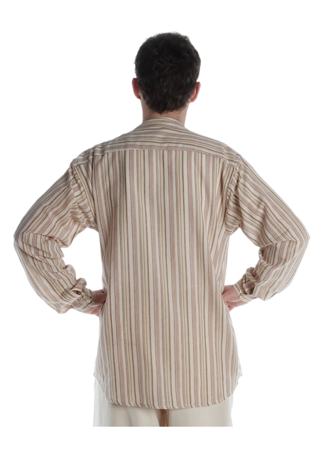 Freizeit Hemd Cradawg in Beige gestreift Rückansicht