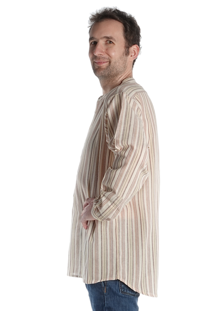 Freizeit Hemd Matholwch in Beige gestreift Seitenansicht
