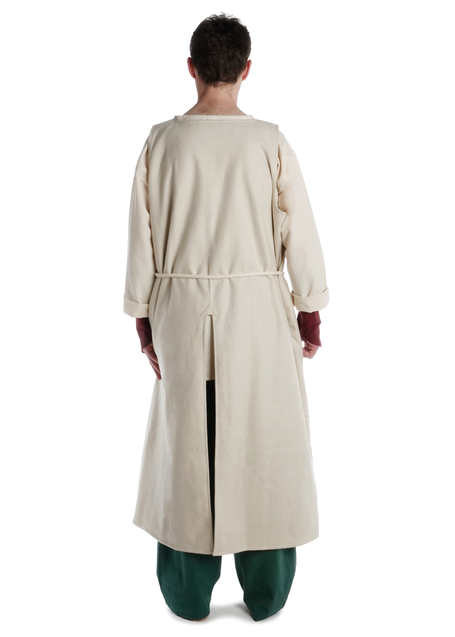 Templer Waffenrock Hugo aus Wollfilz in Beige-Rot Rückansicht