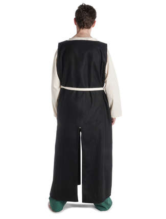 Johanniter Waffenrock Veit aus Wollfilz in Schwarz-Beige Rückansicht