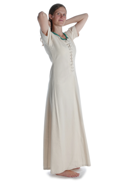 Mittelalter Kleid Nereja in Beige Seitenansicht