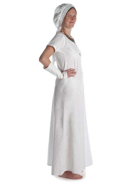 Mittelalter Kleid Nereja in Weiß Seitenansicht