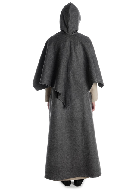 Mittelalter Cape Herat in Grau Rückansicht